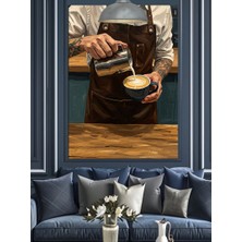 Artmeg Kahve Yapımı Barista Sanat Dekoratif Kanvas - Mdf Ahşap Tablo