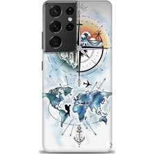 Mod Kılıf Samsung Galaxy S21 Ultra Hd Baskılı Kılıf + 9h Nano Tam Kaplayan Ekran Koruyucu 82