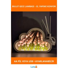Letsii El Yapımı Pembe Bulut Gece Lambası Büyük Boy