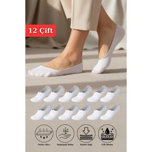 Rays 12 Çift Kadın Beyaz Esnek Pamuklu Örme Babet çorap 1020