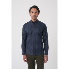 Bisse Regular Fit Pamuk Lacivert Erkek Gömlek GMEKS4K242033_D39