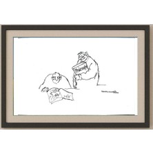 Karikatural Vasantha Hosabettu 25X16CM Orijinal Karikatür Tablo