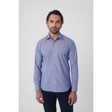 Bisse Uzun Kollu Klasik Yaka Erkek Lacivert Regular Fit Gömlek GMCZG252019_C39