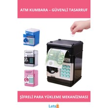Letsii Şifreli Atm Kumbara Işıklı Sesli Uyarı Geniş Hazne 4 Haneli Şifreli Kasa