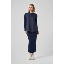Nuss 3004 Süet Tunik Lacivert