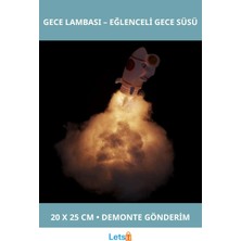 Letsii Kendin Yap Uçan Astronot Tasarımlı Gece Lambası 20X25 cm LED Işık ile