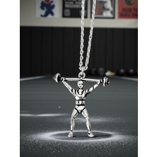 Alaja Silver Halter Sporcu Parlak Tasarım 925 Ayar Gümüş Kolye