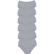 Venüs Shopping 6 Adet Tutku Kadın Yüksek Bel Bato Kalın Lastik Külot Gri