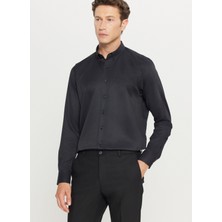 Altınyıldız Classics Tailored Fit Düğmeli Yaka Siyah Erkek Gömlek ACE020261599_SYH