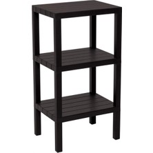 MiraLive 3 Raflı Siyah Modüler Ünite Plastik 38X29X74 cm (K95)