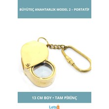 Letsii Pirinç Büyüteç Anahtarlık Taşınabilir Fonksiyonel Aksesuar