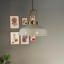 Bamyum Carmelo Gri Renk Asaletli Tekli Avize Eskitme Kilit Kafa Başlık Sarkıt Lamba Salon Aydınlatma