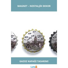 Letsii Nostaljik Istanbul Temalı Gazoz Kapağı Magnet