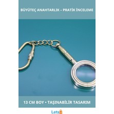 Letsii Dayanıklı Pirinç Vintage Büyüteç Anahtarlık 13 cm