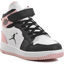 Cool Unisex Çocuk Sneaker Uzun Spor Bot Pembe Microfiber Tabanlı Düz Topuklu