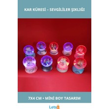Letsii Dekoratif Mini Kar Küresi 7x4 cm Sevgililer ve Yılbaşı Hediyesi