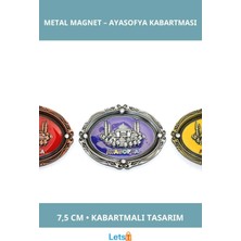 Letsii Istanbul Temalı Metal Magnet Ayasofya Kabartmalı 7,5 cm