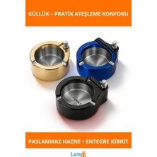 Letsii Paslanmaz Çelik Şık Metal Kibritli Küllük