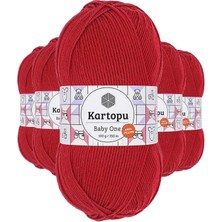 Venüs Shopping 5 Adet Baby One Tüylenmeyen El Örgü Ipi Yünü Kırmızı K125