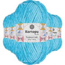 Venüs Shopping 5 Adet Yumurcak Kadife El Örgü Ipi Turkuaz K515