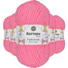 Venüs Shopping 5 Adet Yumurcak Kadife El Örgü Ipi Fosfor Pembe K773