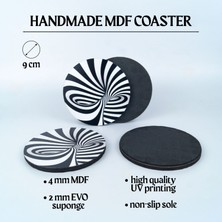 Siyah Beyaz 3D Desenli 6’lı Bardak Altlığı