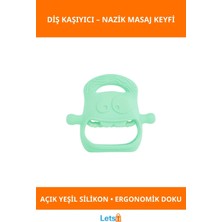 Letsii Açık Yeşil Kıvrak Silikon Bebek Diş Kaşıyıcı