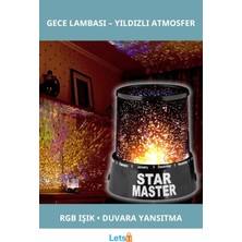 Letsii Duvara Işık Yıldız Yansıtan Star Master Gece Lambası
