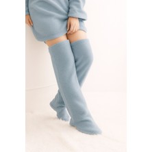 Mulberry Wellsoft Peluş Diz Üstü Ev Çorabı Uzun Çorap