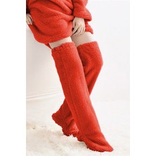 Mulberry Wellsoft Peluş Diz Üstü Ev Çorabı Uzun Çorap