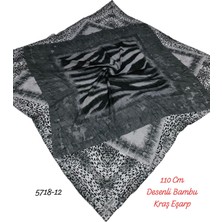 5718 110CM Desenli Bambu Kraş Eşarp