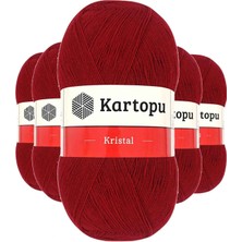 Venüs Shopping 5 Adet Kristal Çift Katlı El Örgü Lif Ipi Koyu Kırmızı K125