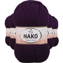 Venüs Shopping 5 Adet Süper Inci El Örgü Ipi 100 gr Mor 3260