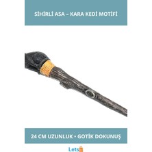 Letsii Polyester Sihirli Asa Kara Kedi Temalı 24 cm Cadı Aksesuarı