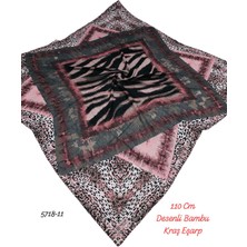 5718 110CM Desenli Bambu Kraş Eşarp