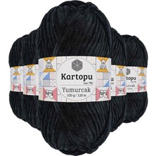 Venüs Shopping 5 Adet Yumurcak Kadife El Örgü Ipi Siyah K940