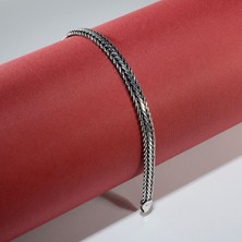 Silvalli 4n Balıksırtı Tilki Kuyruğu Gümüş Bileklik