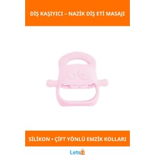 Letsii Pembe Gıda Sınıfı Silikon Diş Kaşıyıcı Bebekler Için Ergonomik ve Hafif
