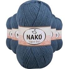 Venüs Shopping 5 Adet Süper Inci El Örgü Ipi 100 gr Fırtına Mavi 185