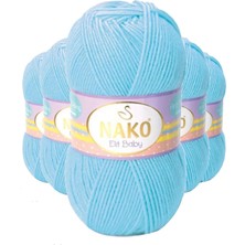 Venüs Shopping 5 Adet Elite Baby El Örgü İpi Tüylenmeyen Bebek Yünü Gök Mavisi 6723