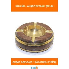 Letsii Ahşap Pirinç Küllük Vintage Tasarım Pratik Kullanım