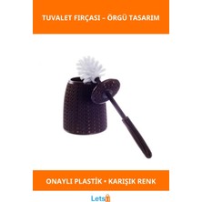 Letsii Dekoratif Dayanıklı Örgü Tuvalet Fırçası Mavi Mor Beyaz Kahverengi Krem