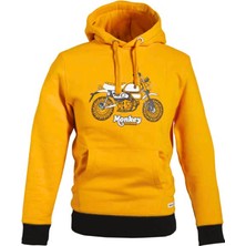 Honda Monkey Kapüşonlu Sarı Sweatshirt - Hnda Sağlam