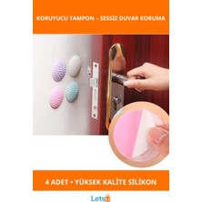 Letsii Beyaz Silikon Kapı Duvar Koruyucu Tampon 4'lü Paket