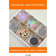 Letsii Renkli Desenli Dayanıklı Cam Küllük 25CM
