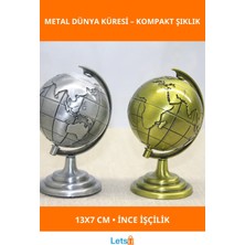 Letsii Metal Dünya Küre Şık Dekoratif Ofis Aksesuarı 13X7 cm