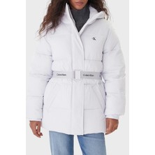 Calvin Klein Regular Fit Kapüşonlu Kemer Detaylı Suya Dayanıklı Mont LV047D507GWGA Bayan Mont LV047D507G Wga