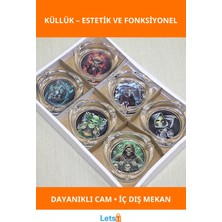 Letsii Dayanıklı Şık Cam Küllük Renkli Baskılı Dekoratif Ürün