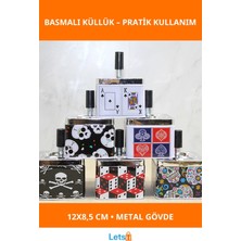 Letsii Metal Renkli Basmalı Küllük Dayanıklı ve Dekoratif