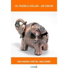 Letsii Metal Fil Figürlü Şık Küllük Dekoratif ve Fonksiyonel